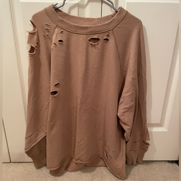 aerie Tops - Distressed crewneck